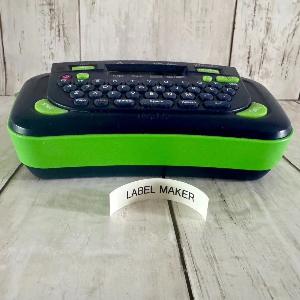 Brother P-touch PT-80 Electronic Labeling System Blue Green Handheld Label Maker